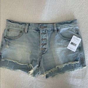 Free People distressed button fly shorts NWT 27